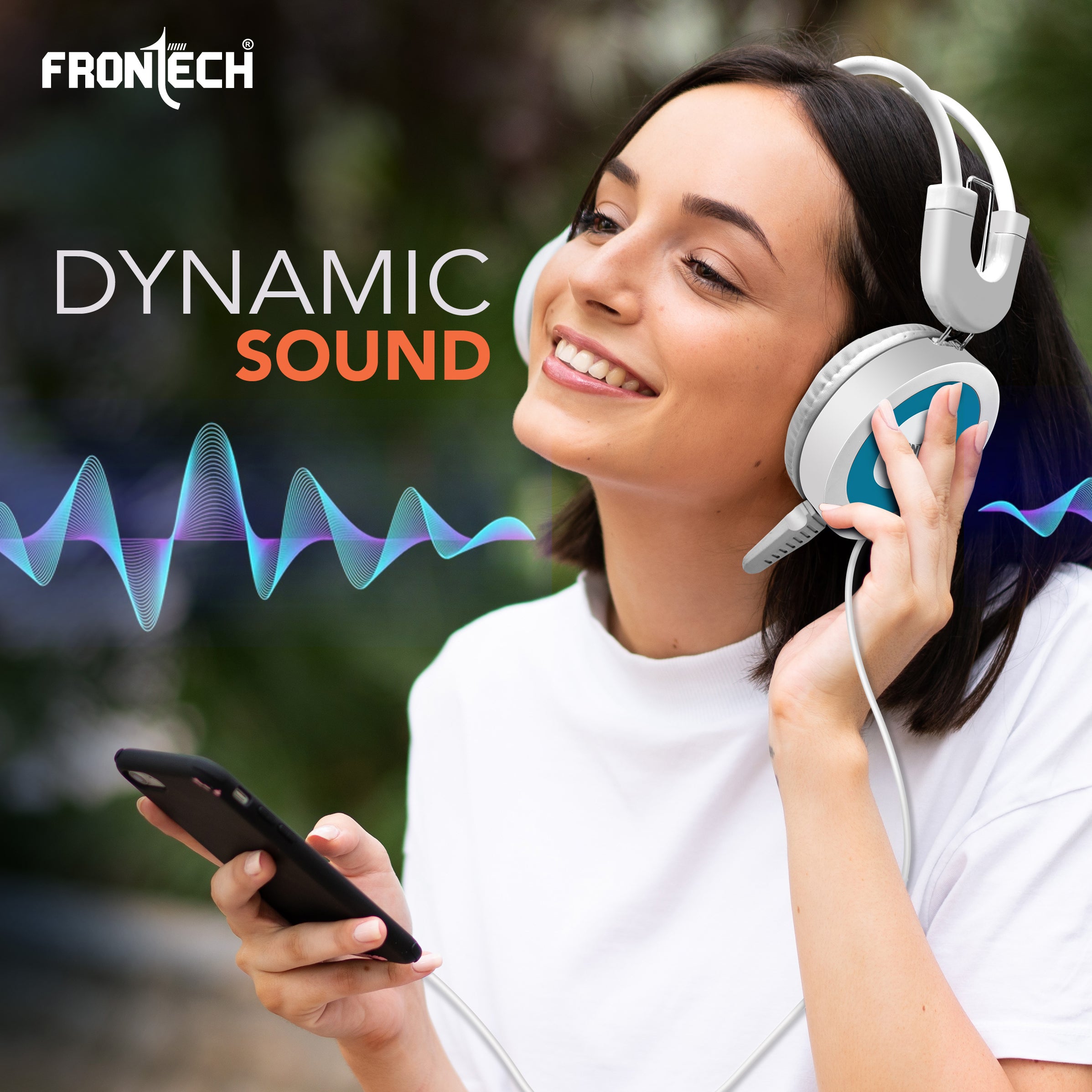 Frontech Wired Over-Ear Multimedia Headphones with Mic | 3.5mm single Audio Jack| Adjustable Headband & Soft Cushions | Compatible with PC, Laptop & Mobile – White & Blue (HF-3452) Frontech Wired Over-Ear Multimedia Headphones with Mic | 3.5mm single Audio Jack| Adjustable Headband & Soft Cushions | Compatible with PC, Laptop & Mobile – White & Blue (HF-3452)